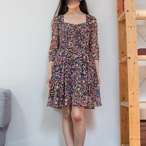 square neck floral dress